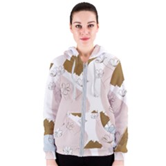 Flower Branch Corolla Wreath Women s Zipper Hoodie by Grandong