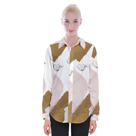 Flower Branch Corolla Wreath Womens Long Sleeve Shirt by Grandong