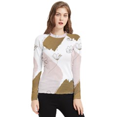 Flower Branch Corolla Wreath Women s Long Sleeve Rash Guard by Grandong