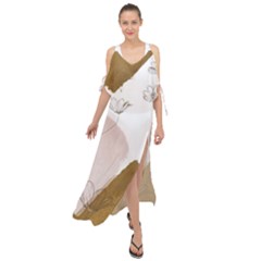 Flower Branch Corolla Wreath Maxi Chiffon Cover Up Dress by Grandong