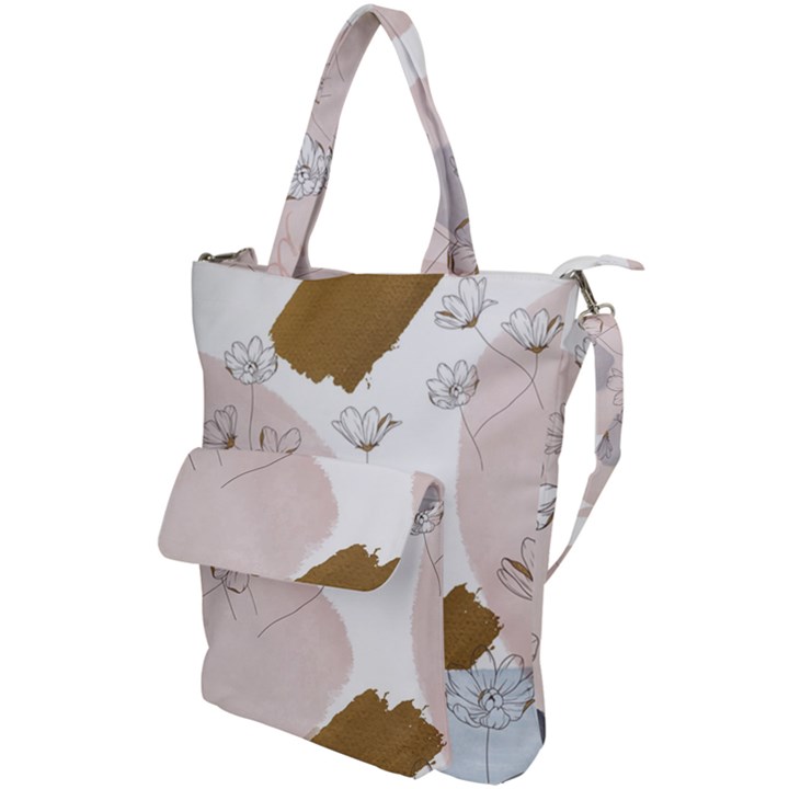 Flower Branch Corolla Wreath Shoulder Tote Bag