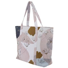 Flower Branch Corolla Wreath Zip Up Canvas Bag by Grandong