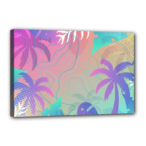 Palm Trees Leaves Plants Tropical Canvas 18  X 12  (stretched) by Grandong