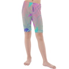 Palm Trees Leaves Plants Tropical Kids  Mid Length Swim Shorts by Grandong