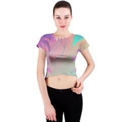 Palm Trees Leaves Plants Tropical Crew Neck Crop Top by Grandong