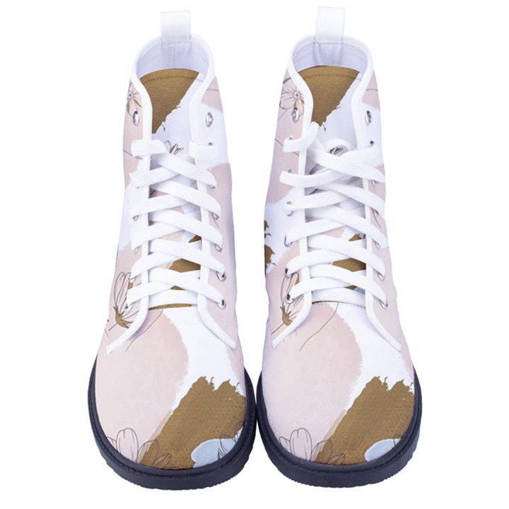 Flower Branch Corolla Wreath Kid s High-Top Canvas Sneakers