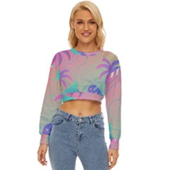 Palm Trees Leaves Plants Tropical Lightweight Long Sleeve Sweatshirt by Grandong