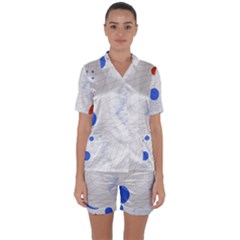 Computer Network Technology Digital Satin Short Sleeve Pajamas Set by Grandong