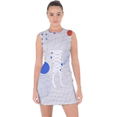 Computer Network Technology Digital Lace Up Front Bodycon Dress by Grandong