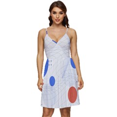 Computer Network Technology Digital V-neck Pocket Summer Dress  by Grandong