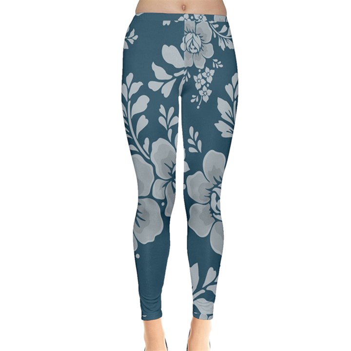 Flowers Design Floral Pattern Inside Out Leggings