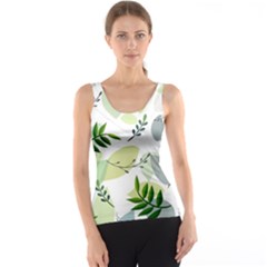 Leaves Foliage Pattern Abstract Women s Basic Tank Top by Grandong