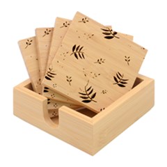 Leaves Foliage Pattern Abstract Bamboo Coaster Set