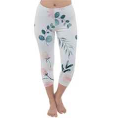 Flower Branch Corolla Wreath Lease Capri Winter Leggings  by Grandong