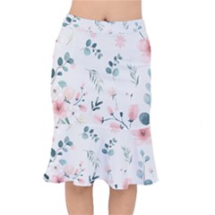 Flower Branch Corolla Wreath Lease Short Mermaid Skirt by Grandong