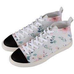 Flower Branch Corolla Wreath Lease Men s Mid-top Canvas Sneakers by Grandong