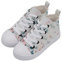 Flower Branch Corolla Wreath Lease Kids  Mid-top Canvas Sneakers by Grandong