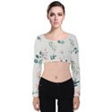 Flower Branch Corolla Wreath Lease Velvet Long Sleeve Crop Top View1