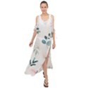 Flower Branch Corolla Wreath Lease Maxi Chiffon Cover Up Dress View1