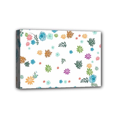 Flower Leaves Background Floral Mini Canvas 6  X 4  (stretched) by Grandong