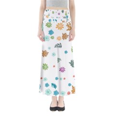 Flower Leaves Background Floral Full Length Maxi Skirt by Grandong