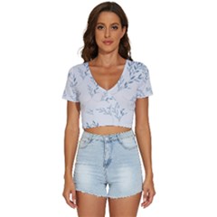 Flowers Floral Design Pattern V-neck Crop Top by Grandong