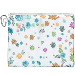 Flower Leaves Background Floral Canvas Cosmetic Bag (xxxl) by Grandong