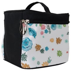 Flower Leaves Background Floral Make Up Travel Bag (big) by Grandong