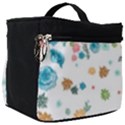 Flower Leaves Background Floral Make Up Travel Bag (Big) View1