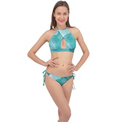 Flowers  Floral Design Background Cross Front Halter Bikini Set by Grandong