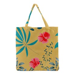 Flowers Petals Leaves Plants Grocery Tote Bag by Grandong