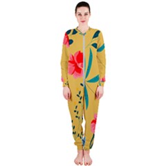 Flowers Petals Leaves Plants Onepiece Jumpsuit (ladies) by Grandong