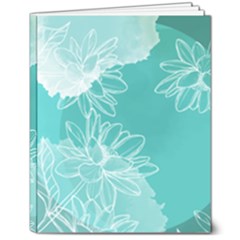 Flowers  Floral Design Background 8  X 10  Hardcover Notebook by Grandong