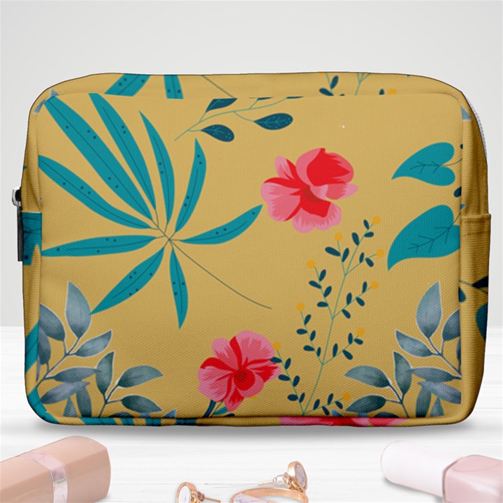 Flowers Petals Leaves Plants Make Up Pouch (Large)