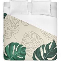 Leaves Monstera Background Duvet Cover (king Size) by Grandong