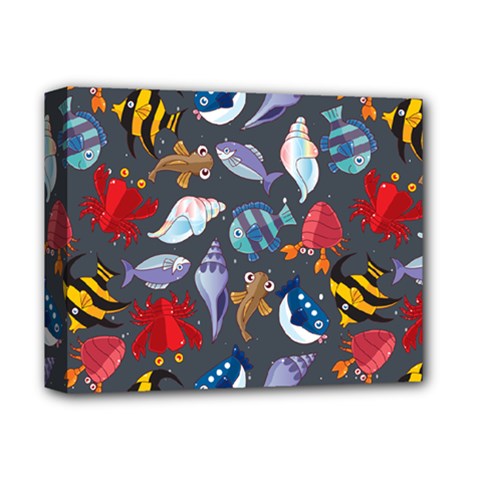 Sea Animals Pattern Wallpaper Fish Deluxe Canvas 14  X 11  (stretched) by Grandong