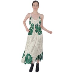 Leaves Monstera Background Tie Back Maxi Dress by Grandong