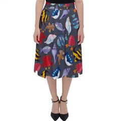 Sea Animals Pattern Wallpaper Fish Classic Midi Skirt by Grandong