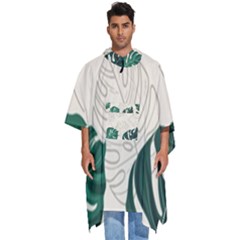 Leaves Monstera Background Men s Hooded Rain Ponchos by Grandong