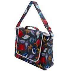 Sea Animals Pattern Wallpaper Fish Box Up Messenger Bag by Grandong