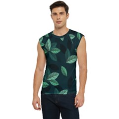 Leaves Foliage Plants Pattern Men s Raglan Cap Sleeve T-shirt by Grandong