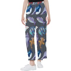 Sea Animals Pattern Wallpaper Fish Women s Pants  by Grandong