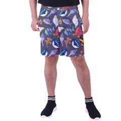 Sea Animals Pattern Wallpaper Fish Men s Pocket Shorts by Grandong