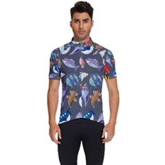 Sea Animals Pattern Wallpaper Fish Men s Short Sleeve Cycling Jersey by Grandong