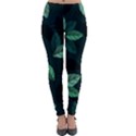 Leaves Foliage Plants Pattern Lightweight Velour Leggings View1