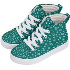 Flowers Floral Background Green Kids  Hi-top Skate Sneakers by Grandong