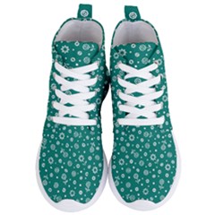 Flowers Floral Background Green Women s Lightweight High Top Sneakers by Grandong