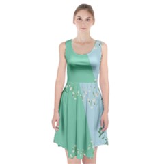 Flowers Branch Corolla Wreath Lease Racerback Midi Dress by Grandong