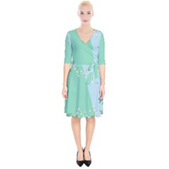 Flowers Branch Corolla Wreath Lease Wrap Up Cocktail Dress by Grandong