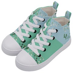 Flowers Branch Corolla Wreath Lease Kids  Mid-top Canvas Sneakers by Grandong